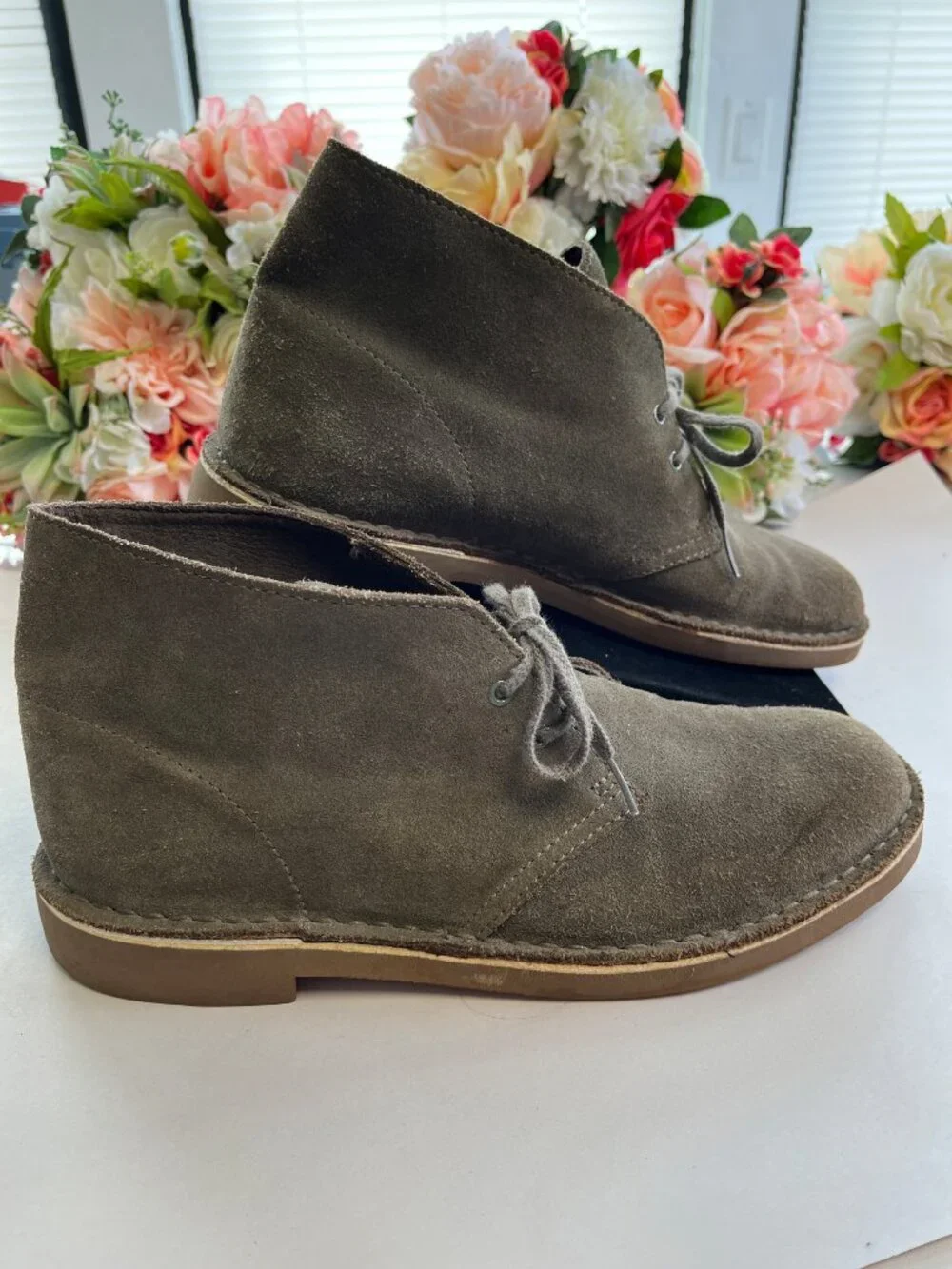 Clarks Bushacre 2 Chukka Boots Olive Suede Lace Up Size 9.5M